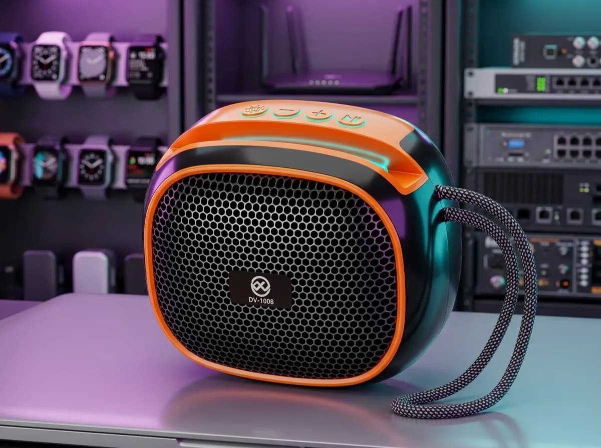 DV-1008 Mini Portable Wireless Bluetooth Speaker with Built-In Subwoofer, Radio & TF Card Support
