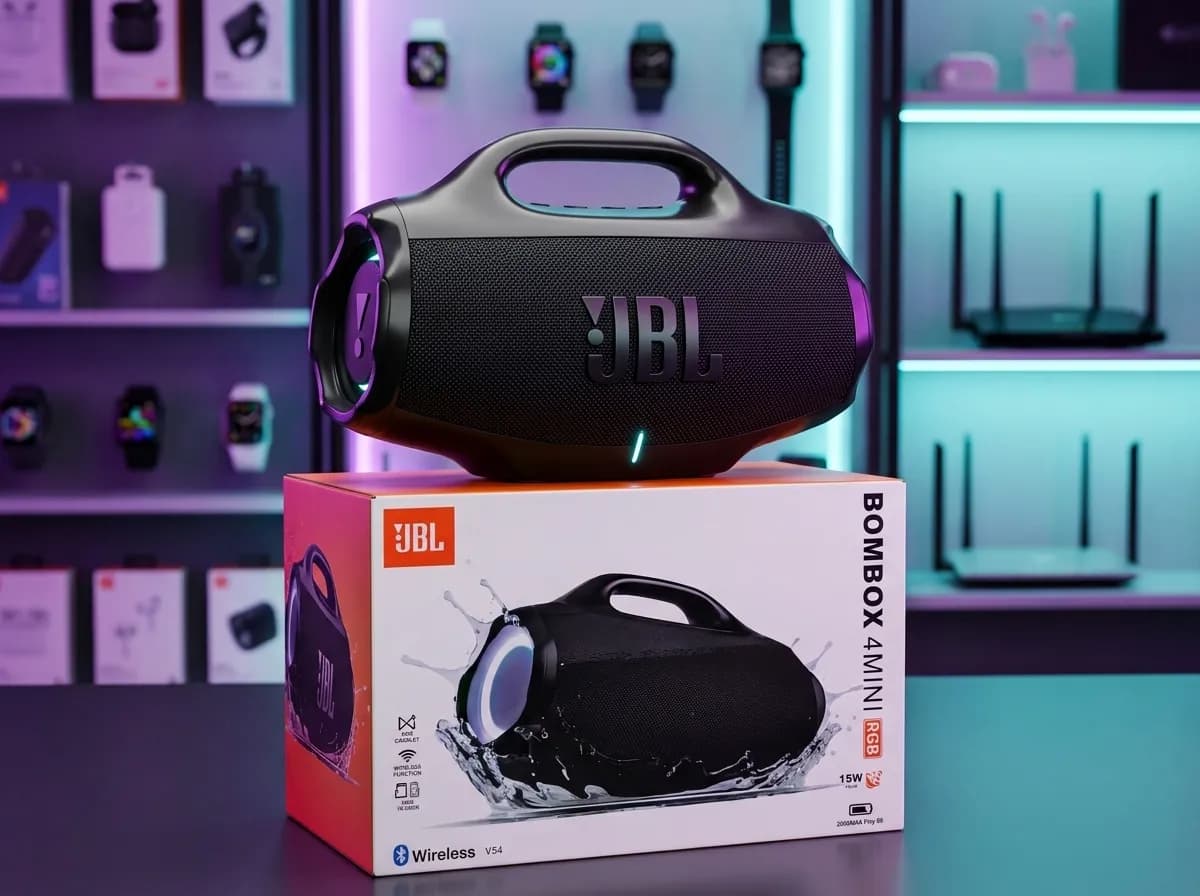 JBL SMALL BOMBOX 4 MINI RGB Portable Wireless Bluetooth Speaker with 15W