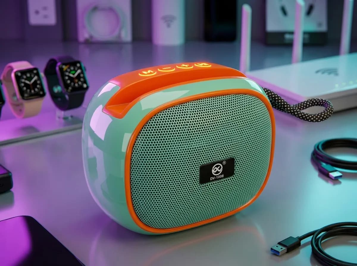 DV-1008 Mini Portable Wireless Bluetooth Speaker with Built-In Subwoofer, Radio & TF Card Support 2
