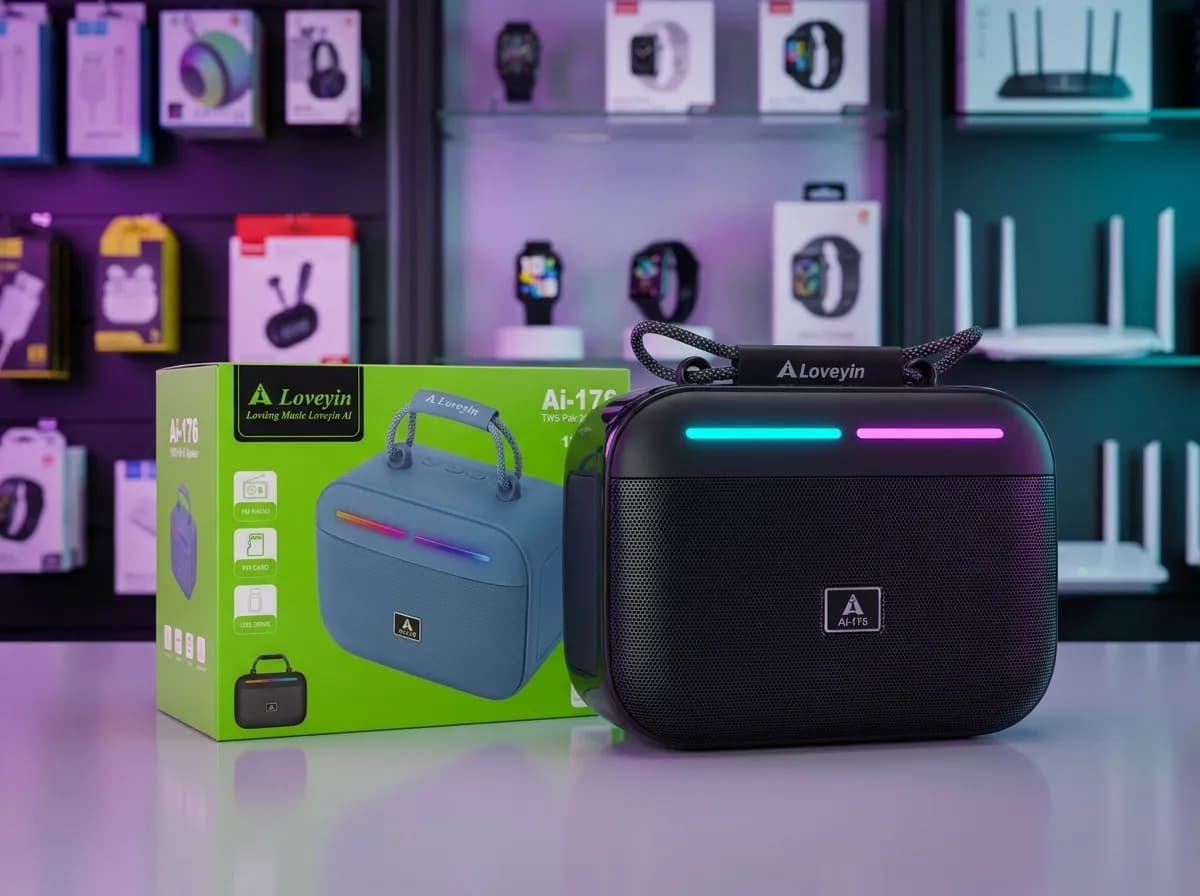 Loveyin AI-176 Portable Wireless Bluetooth Speaker with 10W Sound, 78mm Dynamic Driver, Dynamic RGB Light & 1800mAh Battery 2