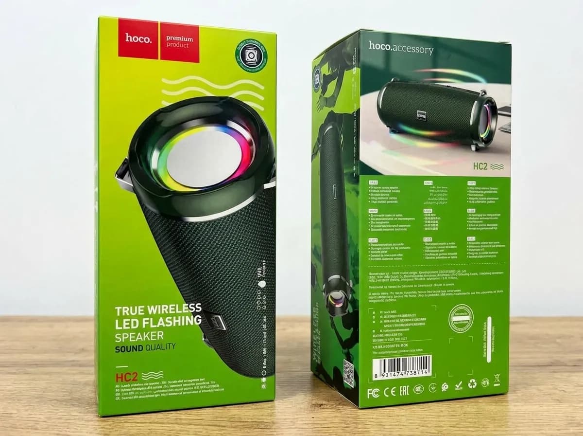 Hoco HC2 True Wireless Waterproof Bluetooth Speaker with 360 Degree Sound, 2400mAh Battery & RGB Light 3