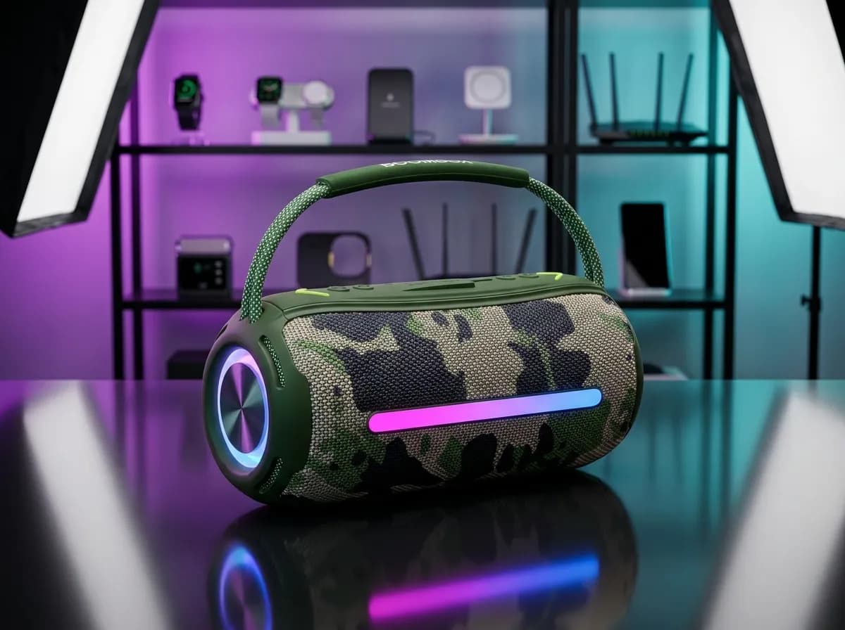Boombox 360 Ssuper Bass Outdoor Bluetooth Waterproofing Stereo Speaker with RGB Runing Light 3