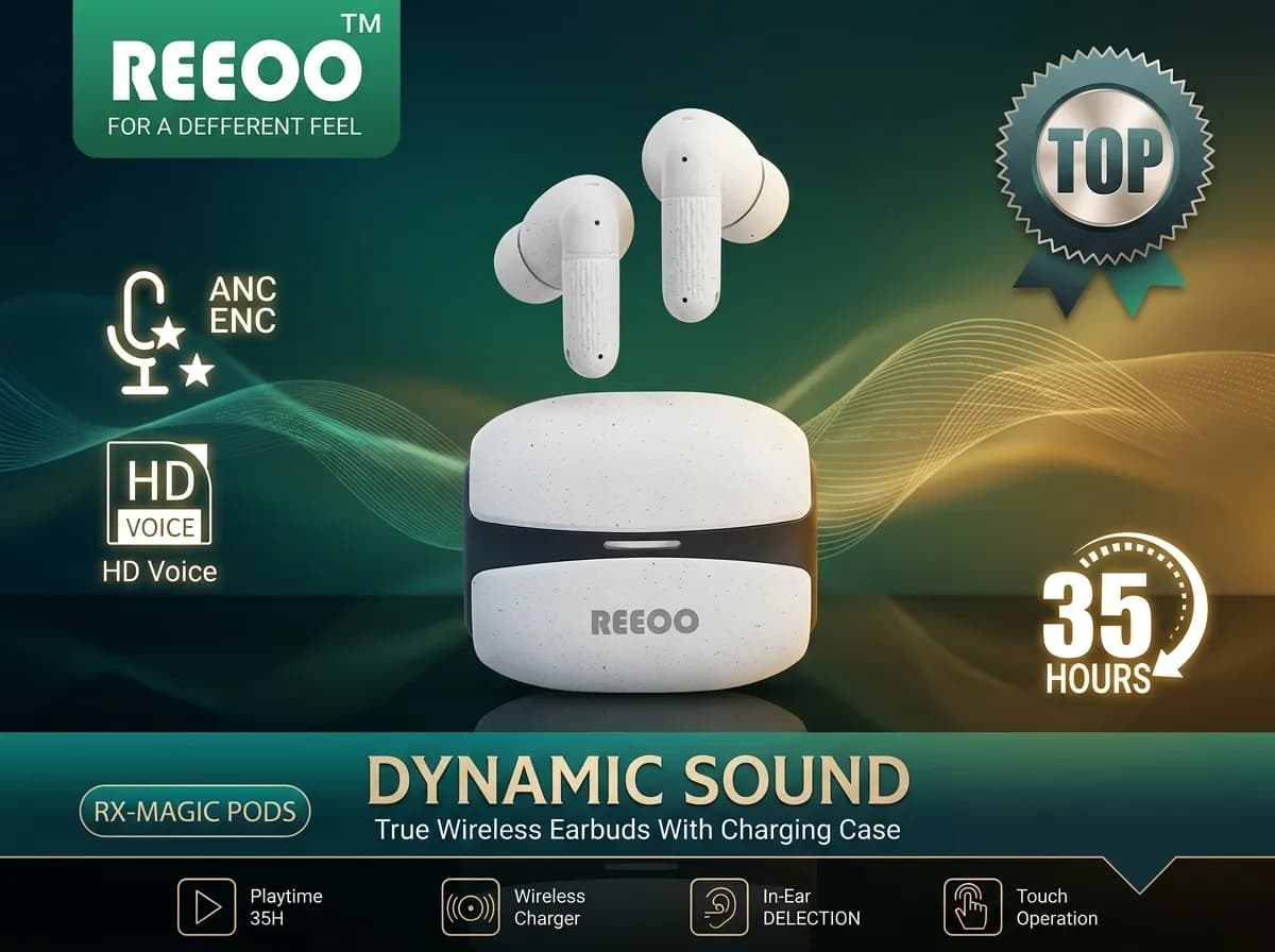 REEOO RX-MAGIC PODS-এর জন্য আকর্ষণীয় ও এসইও ফ্রেন্ডলি কন্টেন্ট নিচে দেওয়া হলো: SEO ফ্রেন্ডলি টাইটেল REEOO RX-MAGIC PODS প্রিমিয়াম ট্রু ওয়্যারলেস ইয়ারবাডস – ANC ও ENC প্রযুক্তি, ৩৫ ঘণ্টা প্লে-টাইম এবং ডাইনামিক সাউন্ড